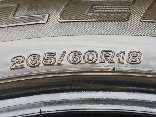 ยาง Bridgestone 265 60 18 ปี16 ดอกเต็ม สวยคม ไม่มีปะ ใช้ยาว ราคาไม่แพง ยาง Bridgestone 265 60 18 ปี16 ดอกเต็ม สวยคม ไม่มีปะ ใช้ยาว ราคาไม่แพง