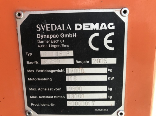 Demag DF115P ปี 2005 (ปูได้กว้างสุด 8 เมตร) นำเข้าจากญี่ปุ่น ไม่เคยใช้งานในไทย ขายถูกครับ Demag DF115P ปี 2005 (ปูได้กว้างสุด 8 เมตร) นำเข้าจากญี่ปุ่น ไม่เคยใช้งานในไทย ขายถูกครับ