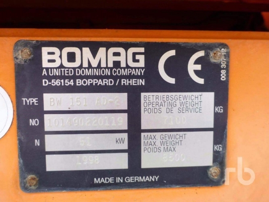 รถบด BOMAG BW151-2 รถบด BOMAG BW151-2
