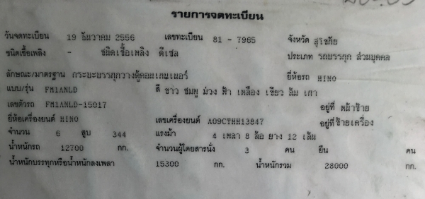 พ่วง 24 ล้อ HINO 344  Hi-Speed ปี 56 ไมล์ 250,000 กม. กระบะมิเนียม - ดั้ม อู่ ส.สมบัติ  รถสวย ราคา 2.88 ล้านต่อรอง พ่วง 24 ล้อ HINO 344  Hi-Speed ปี 56 ไมล์ 250,000 กม. กระบะมิเนียม - ดั้ม อู่ ส.สมบัติ  รถสวย ราคา 2.88 ล้านต่อรอง