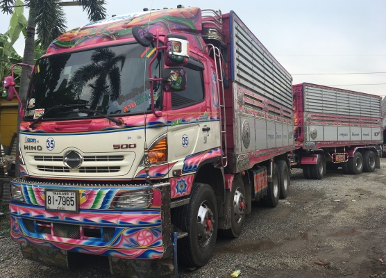 พ่วง 24 ล้อ HINO 344  Hi-Speed ปี 56 ไมล์ 250,000 กม. กระบะมิเนียม - ดั้ม อู่ ส.สมบัติ  รถสวย ราคา 2.88 ล้านต่อรอง