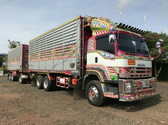 ขายรถพ่วงสเป็กใหญ่ๆสวยๆ 22 ล้อ แม่-ลูก ISUZU FXZ 360 ปี.54 ปรายปี กระบะเนียมคอกเกษตรดั้ม อู่ ส สมศัก