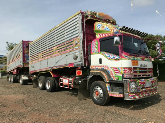ขายรถพ่วงสเป็กใหญ่ๆสวยๆ 22 ล้อ แม่-ลูก ISUZU FXZ 360 ปี.54 ปรายปี กระบะเนียมคอกเกษตรดั้ม อู่ ส สมศัก
