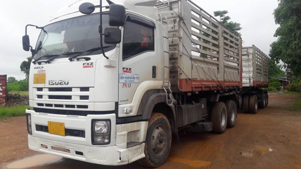 Isuzu 360 แรง ปี 55 กระบะดัมพ์สามมิตรแม่ลูก 3 เพลาแท้ ทะเบียนพร้อม