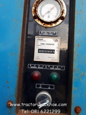 ขาย เครื่องปั๊มลม ปั๊มลม air compressor เก่าญี่ปุ่น MEIJI มอเตอร์ ไฟ 3 เฟส 200V ตู้เก็บเสียง