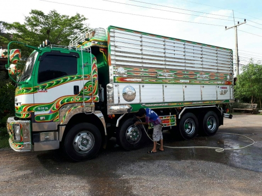 ขาย ISUZU 360 พ่วงแม่ลูก กระบะเนียมคอกเกษตรดั๊ม  รถปี 57