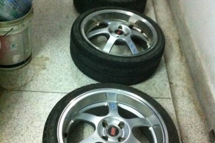 ล้อLensoแท้ ขอบ17 กว้าง7 4รู100 ฝาครบ อ๊อฟลึก ก้านยกสวยๆ