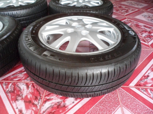 ล้อHONDA Brio(ปลายปี12) แม็กพร้อมยาง(ดอกสวย) ขาย ยกชุด 7,000฿