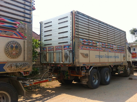 ฝากขาย รถพ่วง HINO MEGA 344 ไฮสปีด ซีรี่ส์500 แม่ลูกดัมพ์มิเนียมคอกเกษตร ลูก3คานแท้