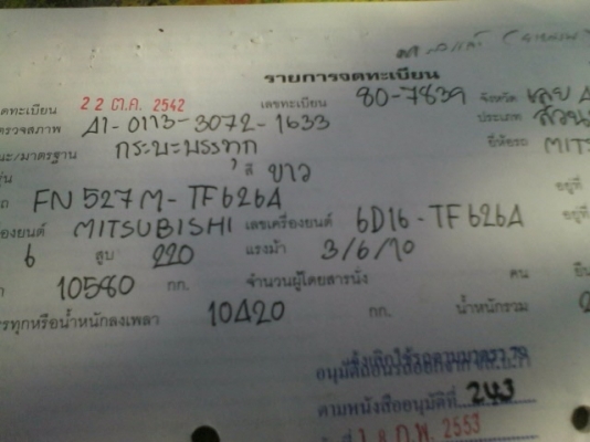 ***ขายแล้วครับขอบคุณ Truck2hand ขาย 10ล้อ2เพลาดั๊ม "ไอ้หลง โบ"ซีเรียล สูงๆ MISUBISHI FN527M-TF62xx  เครื่องเดิม6D16Turbo 220แรง แห้งกริ๊บ เกียร์ฺเดิม 10สปีด เบรคใหญ่ เพลาบุ๋ม  คัสซีสวยสวย ไม่บวม ไม่ดาม กระบะดั๊ม เหล็กKAC สภาพสวย ไม่ผุไม่หัก ภายใ