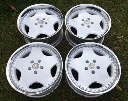 ขายล้อ WORK RYVER 3 ชิ้นแท้ 18&quot; F8&quot;+38 R9&quot;+38 5/114.3 สวยๆ