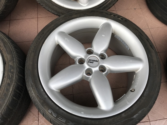 ล้อเเท้ PROJEKTZWO 18หน้า8ครึ่งหลัง10อ๊อฟ39 5รู112เก่านอกสภาพเดิมๆ