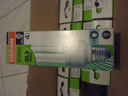 หลอดตะเกียบประหยัดไฟ OSRAM 20W. ขั้ว E27 ถูก