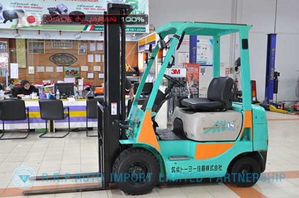 ขายรถโฟล์คลิฟท์มือสอง MITSUBISHI รุ่น FG15-60617 นำเข้าจากประเทศญี่ปุ่น 100\% ไม่เคยใช้งานในไทย