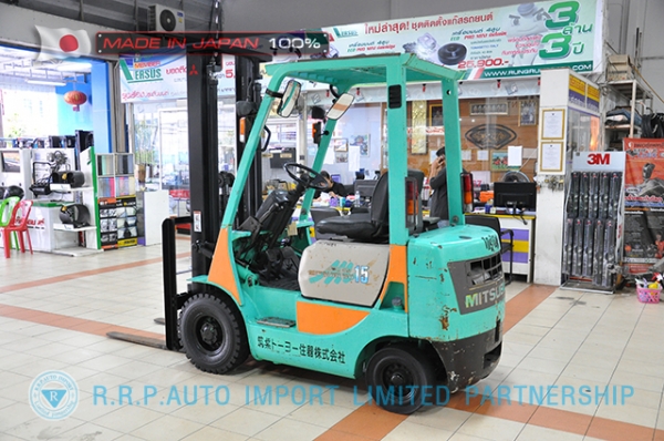 ขายรถโฟล์คลิฟท์มือสอง MITSUBISHI รุ่น FG15-60617 นำเข้าจากประเทศญี่ปุ่น 100\% ไม่เคยใช้งานในไทย