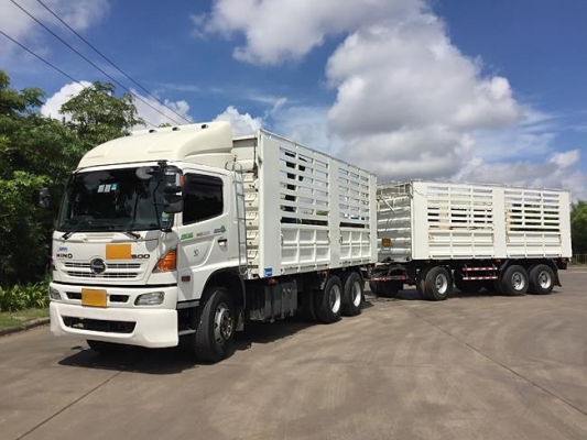Hino เครื่อง 344 แรง ปลายปี 56 กระบะไม่ดัมพ์สามมิตรแม่ลูก เฟืองเร็ว น้ำหนักบรรทุก 32.5 ตัน