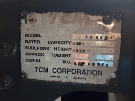 ขายโฟลคลิฟต์ TCM เกียร์ธรรมดา เสาสไลด์ สูง 3 เมตร