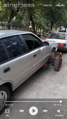 ขายสาลี่ลากรถระบบขึ้นล้อหน้า