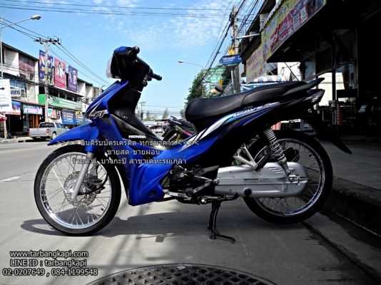 (สด-ผ่อน) ดาวน์ 3,500 Honda Wave 110I น้ำเงิน-ดำ สตาร์ทมือ