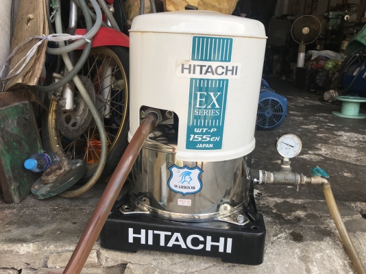 ขายปั้มน้ำอัตโนมัติ Hitachi 150W ใส่ถังสแตนเลสของใหม่ ตัวปั้มสภาพสวยเดิมๆ หมุนนิ่ม พร้อมใช้งาน ตรวจเช็คแรงดันเรียบร้อย ไม่มีรั่วซึม พร้อมใช้งาน