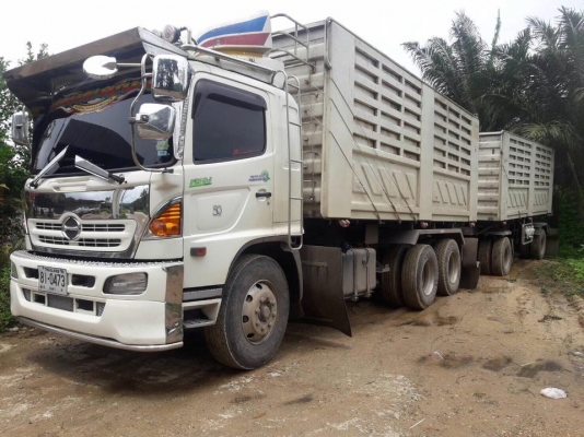 Hino 251 แรง ปี 56 กระบะดัมพ์สามมิตรแม่ลูก 2 เพลา รถวิ่งปาล์ม ไมล์สองแสน