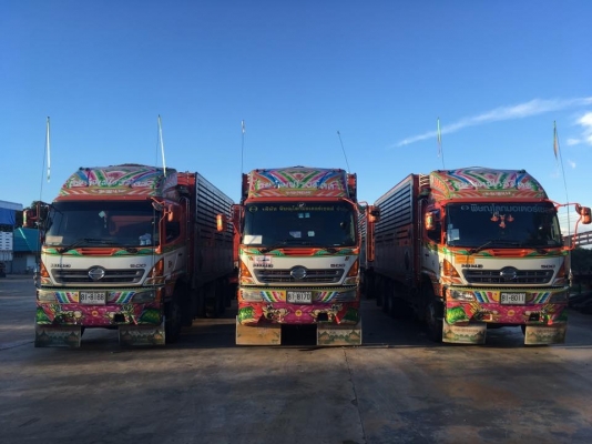 Hino 344 แรง ปี 53 กระบะดัมพ์แม่ลูก 3 เพลาอู่ ส.สมบัติ มี3พ่วง รถวิ่งข้าวสาร น้ำหนักบรรทุก 30.5 ตัน