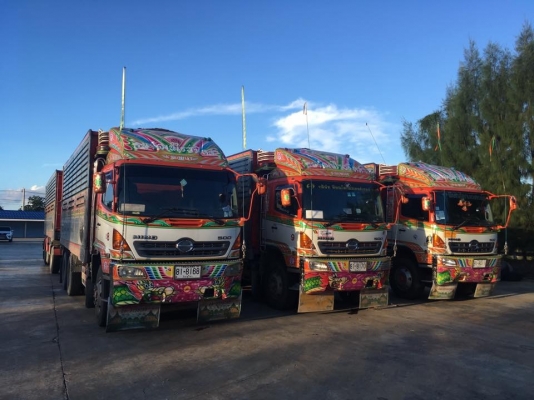 Hino 344 แรง ปี 53 กระบะดัมพ์แม่ลูก 3 เพลาอู่ ส.สมบัติ มี3พ่วง รถวิ่งข้าวสาร น้ำหนักบรรทุก 30.5 ตัน