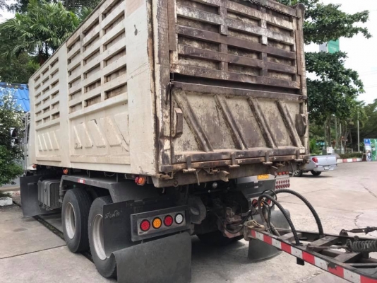 Hino 251 แรง ปี 56 กระบะดัมพ์สามมิตรแม่ลูก 2 เพลา รถวิ่งปาล์ม ไมล์สองแสน