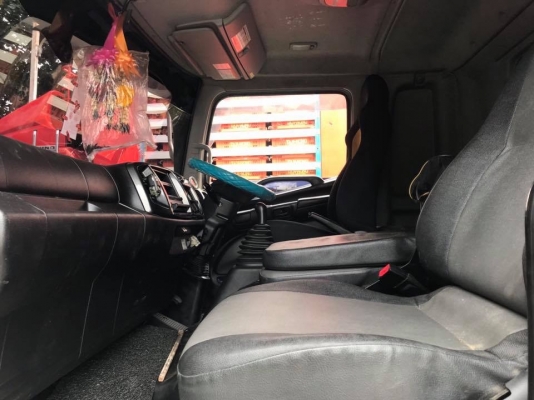 Hino 251 แรง ปี 56 กระบะดัมพ์สามมิตรแม่ลูก 2 เพลา รถวิ่งปาล์ม ไมล์สองแสน