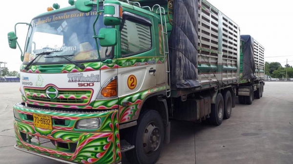 Hino 344 แรง ปี 56 กระบะดัมพ์แม่ลูก 3 เพลาอู่ซีที ทรัคใส่ของได้ 30.5 ตัน