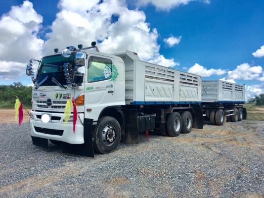HINO344ซีรี่500ปี57 รถใช้น้อย แม่ลูกดั้มสามมิตร สวยเดิม