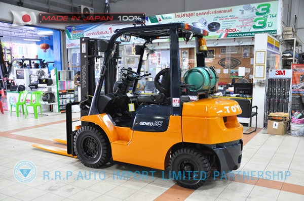 ขายรถโฟล์คลิฟท์มือสอง TOYOTA รุ่น 7FG25-16316 นำเข้าจากประเทศญี่ปุ่น 100\% ไม่เคยใช้งานในไทย