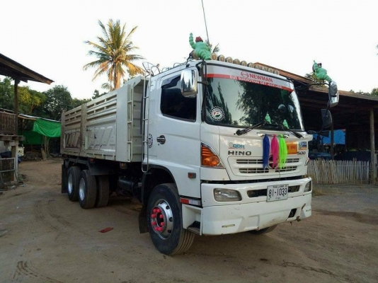 Hino 320 แรง ปี 49 แม่เดี่ยวกระบะดัมพ์สามมิตร มีระบบลากพ่วง ทะเบียนพร้อม