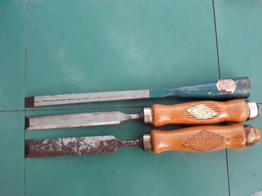 ขายสิ่วชุด3ด้าม ขนาด3/4,5/8,1/4, จระเข้สามดาว &amp; สิ่วบ้องตรากวาง MADE IN GERMANY.ใหม่เก่าเก็บ