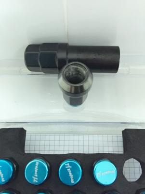 ขายน๊อตล้อ Project Mu SUPER  สีฟ้าเกลียว 1x1.25 = 20P