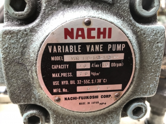 ขายชุดปั้มน้ำมันไฮโดรลิคแบบ 2ตอน Nachi Made in Japan ขนาดมอเตอร์ 5HP. 380V สภาพสวย พร้อมใช้งาน