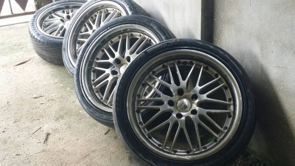 ขายแม็กลายก้านขอบเลส18 5 รู114 พร้อมยางdeeston