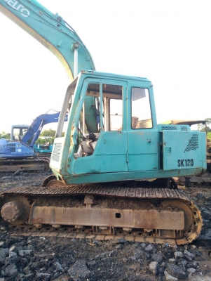 รถแบคโฮ KOBELCO SK120 MARK2 เครื่องดี ปั๊มดี โซ่หนา สภาพพร้อมใช้งาน ซื้อยกคันหรือสนใจอะไหล่สามารถแกะขายได้ มี VDO การทำงานให้ชม