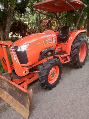 รถไถคูโบต้า L3608 (4wd) #รถสวยเกรดเอ สีเดิม100\% เลขไมล์378 ชม. #เพลาพีทีโอไม่เคยใช้งาน มาพร้อมดันหน้าหางตัดหญ้า  เล่มทะเบียนพร้อมโอน จัดส่งทั่วไทย 082-2989243 แม็ก