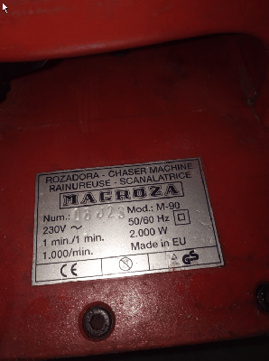 เครื่องเซาะร่อง,กรีดผนัง,ผ่าผนัง MACROZA รุ่น M-90 เครื่องเซาะร่อง,กรีดผนัง,ผ่าผนัง MACROZA รุ่น M-90