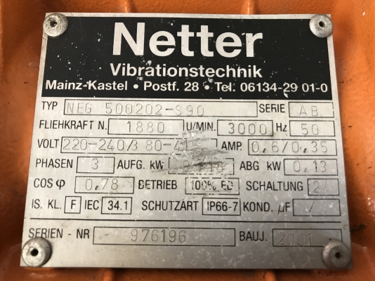ขายมอเตอร์สั่น-เขย่า Netter 1/4HP. 380V made in Germany ของใหม่เก่าเก็บ ไม่เคยใช้งาน ขายมอเตอร์สั่น-เขย่า Netter 1/4HP. 380V made in Germany ของใหม่เก่าเก็บ ไม่เคยใช้งาน
