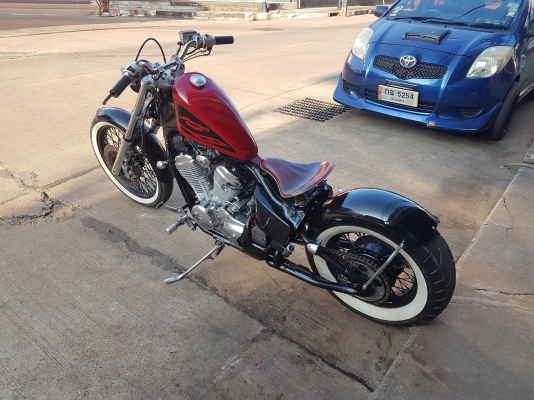ขายแลกเทิร์นคับ HONDA STEED400 แต่งBOBBER ถังSPORTER สีสวย โครเมี่ยมเงา ท่อแต่ง ล้อโต เบาะสปริง อินว