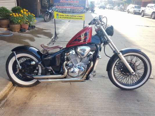ขายแลกเทิร์นคับ HONDA STEED400 แต่งBOBBER ถังSPORTER สีสวย โครเมี่ยมเงา ท่อแต่ง ล้อโต เบาะสปริง อินว