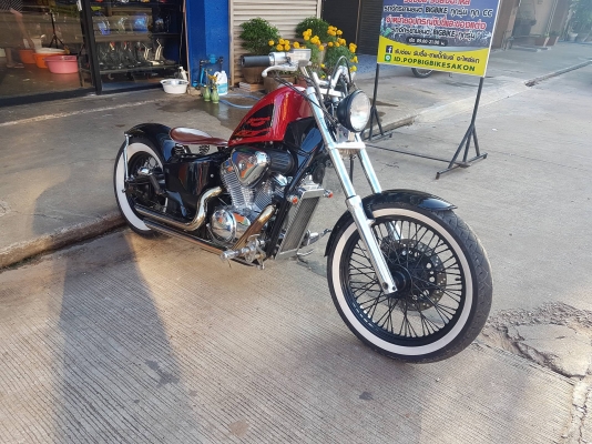 ขายแลกเทิร์นคับ HONDA STEED400 แต่งBOBBER ถังSPORTER สีสวย โครเมี่ยมเงา ท่อแต่ง ล้อโต เบาะสปริง อินว