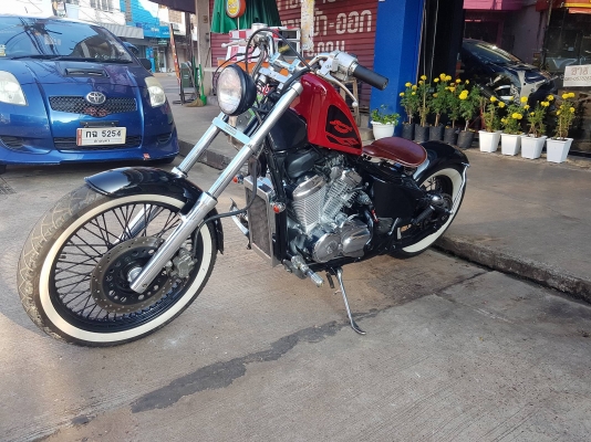 ขายแลกเทิร์นคับ HONDA STEED400 แต่งBOBBER ถังSPORTER สีสวย โครเมี่ยมเงา ท่อแต่ง ล้อโต เบาะสปริง อินว