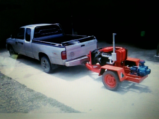 เครื่องสูบน้ำแรงดันสูง 3 ใบพัด ใช้เครื่อง ISUZU 4 สูบ 75 แรง ส่งน้ำระยะไกล