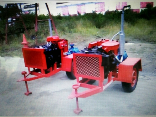 เครื่องสูบน้ำแรงดันสูง 3 ใบพัด ใช้เครื่อง ISUZU 4 สูบ 75 แรง ส่งน้ำระยะไกล