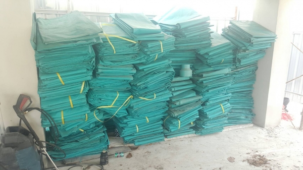 ผ้าใบpvcคลุมอาคารก่อสร้างบังแดดกันฝุ่นบังตาจากญี่ปุ่น