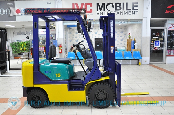 ขายรถโฟล์คลิฟท์มือสอง KOMATSU รุ่น FD15C-16-619696 นำเข้าจากประเทศญี่ปุ่น 100\% ไม่เคยใช้งานในไทย