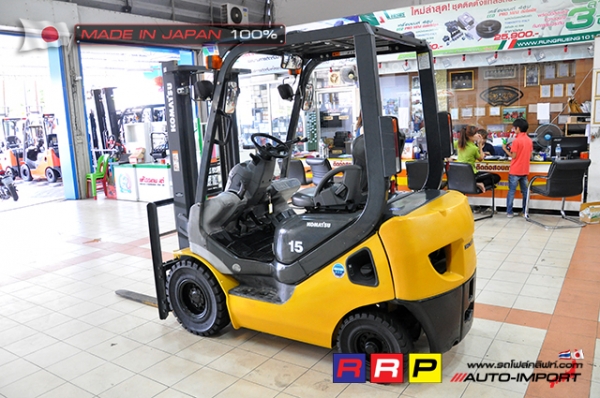 ขายรถโฟล์คลิฟท์มือสอง KOMATSU รุ่น FG15T-20-672584 นำเข้าจากประเทศญี่ปุ่น 100\% ไม่เคยใช้งานในไทย